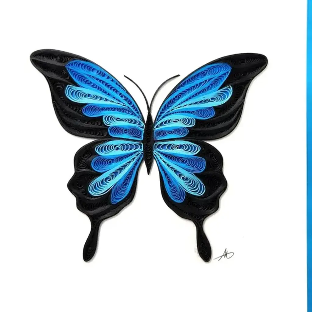 Iconic Quilling Quilling Greeting Blue Butterfly