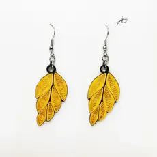 Iconic Quilling Quilling Earrings - Yellow Leaf