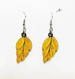 Iconic Quilling Quilling Earrings - Yellow Leaf