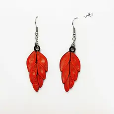 Iconic Quilling Quilling Earrings - Red Leaf