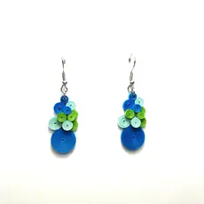 Iconic Quilling Quilling Earrings - Blue Green Bubbles