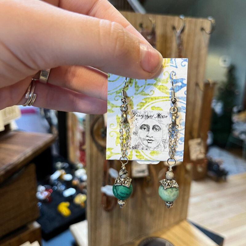 Pennyroyal Moon Beaded Earrings