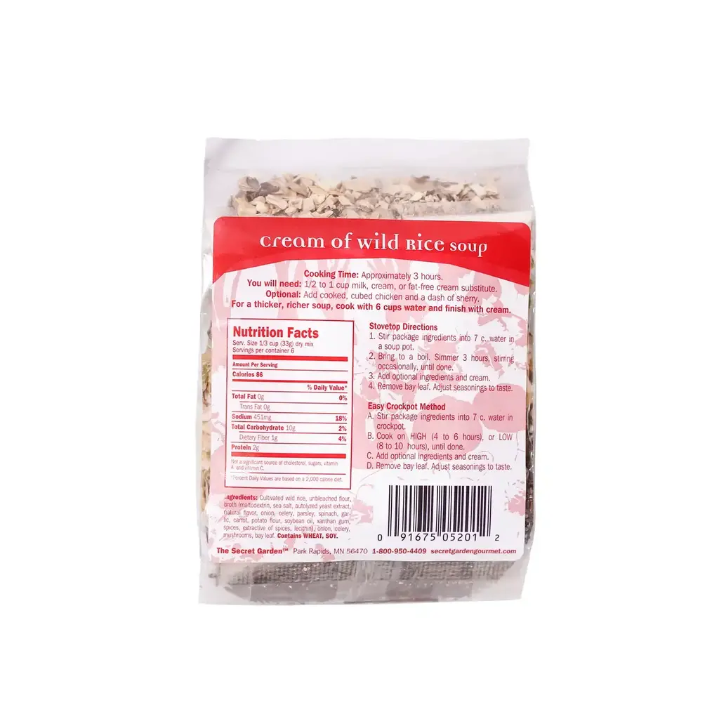 The Secret Garden Cream of Wild Rice Soup Mix (Secret Garden)