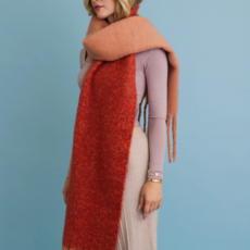 Leto Accessories Two Tone Tassel Scarf (Rust/Dust)