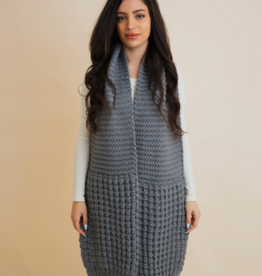 Leto Accessories Waffle Knit Edge Scarf (Grey)