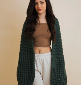 Leto Accessories Waffle Knit Edge Scarf (Olive)