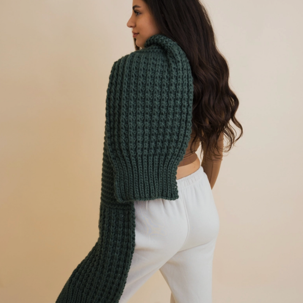 Leto Accessories Waffle Knit Edge Scarf (Olive)