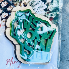 The Farmer's Wife Green WI Text Ornament