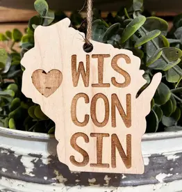 The Farmer's Wife Heart Wisconsin Ornament