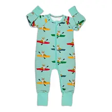 Good Luck Sock Baby Pajamas - Corgi's Kayaking