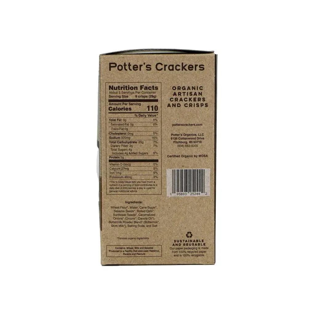 Potter's Crackers Potter's Crisps: Caramelized Onion