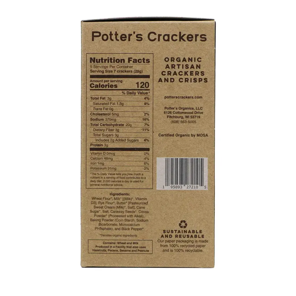 Potter's Crackers Potter's Crackers: Wisconsin Rye (5 oz.)
