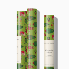 Red Cap Cards Holiday Wrapping Paper - Jolly Bears