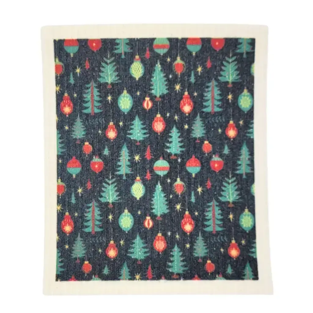 Driftless Studios Swedish Dishcloth - Christmas Trees & Ornaments
