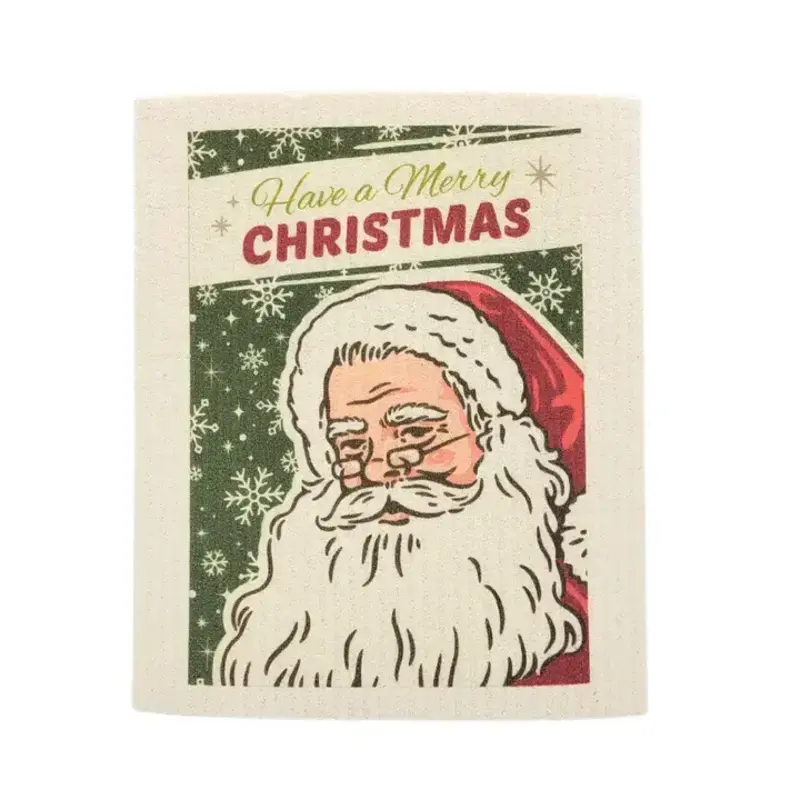 Driftless Studios Swedish Dishcloth - Have A Merry Christmas Santa