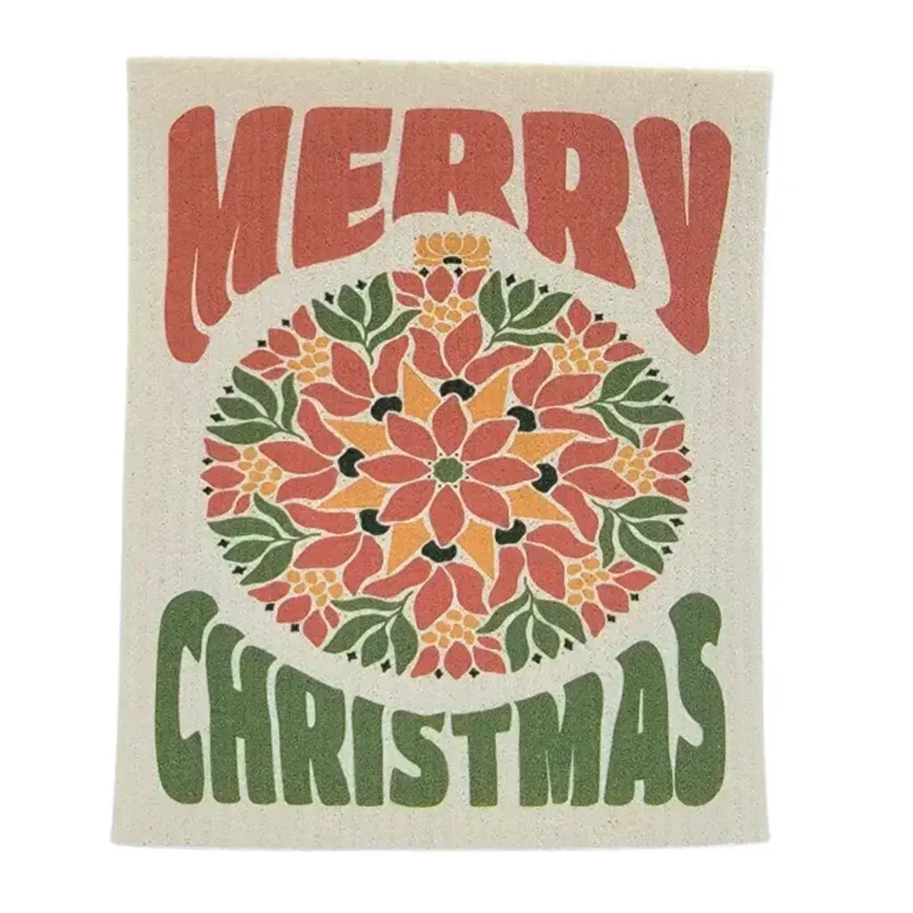 Driftless Studios Swedish Dishcloth -  Merry Christmas Bulb