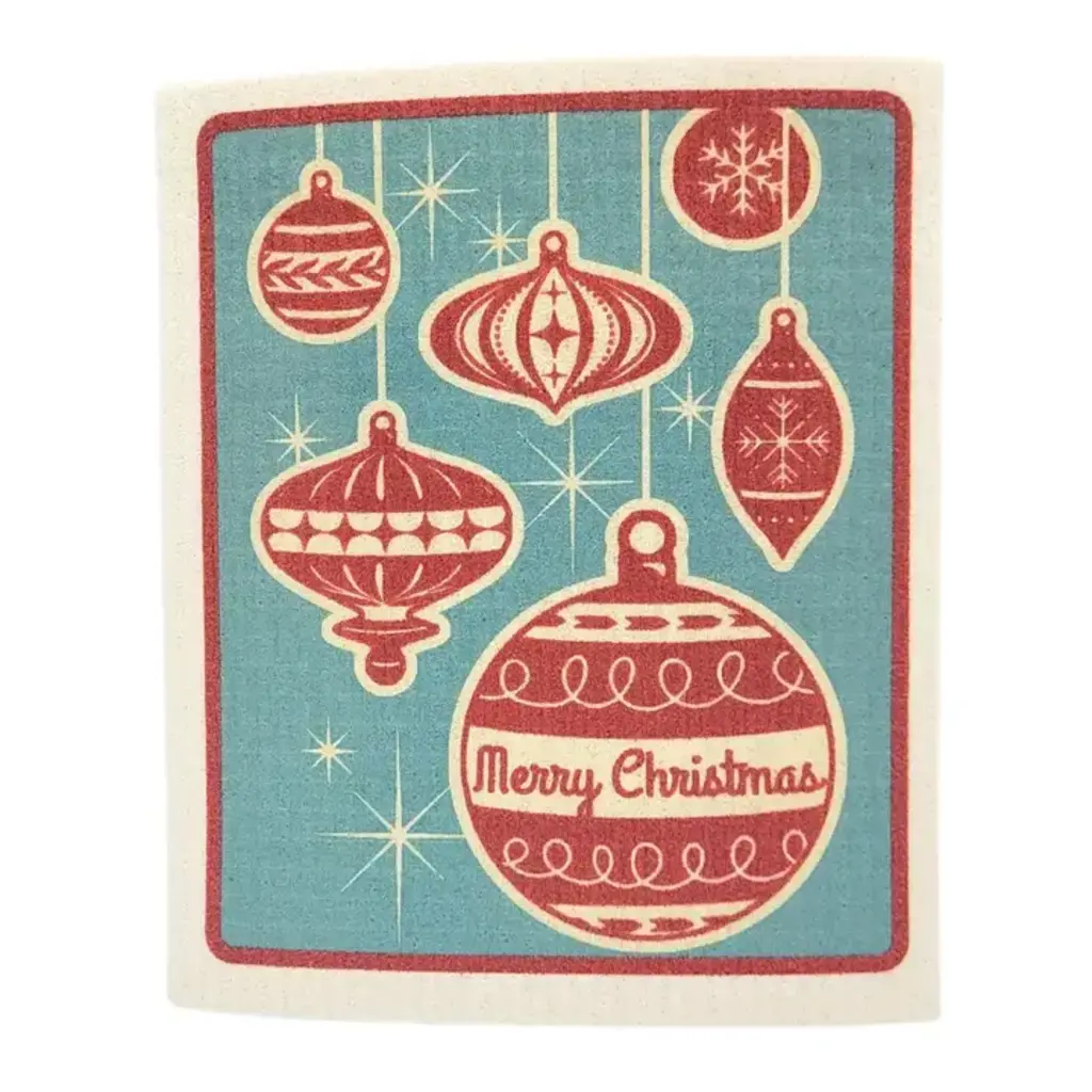 Driftless Studios Swedish Dishcloth -  Merry Christmas Ornaments