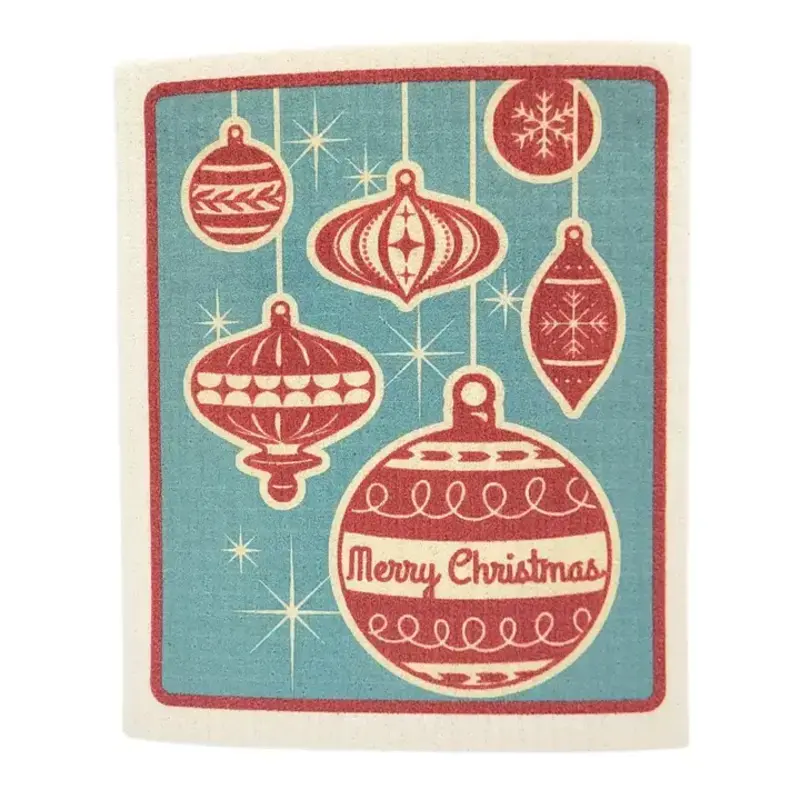 Driftless Studios Swedish Dishcloth -  Merry Christmas Ornaments