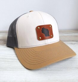Blu Mountain Co. WI Trucker Hat Cream/Tan