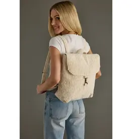 Panache (Faire) Cream Corduroy Backpack