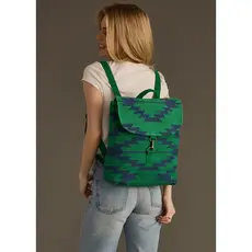 Panache (Faire) Green & Navy Aztec Backpack