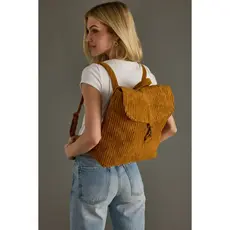Panache (Faire) Mustard Corduroy Backpack