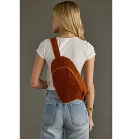 Panache (Faire) Rust Corduroy Sling Bag