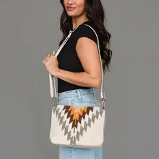 Panache (Faire) White, Gray & Camel Western Crossbody