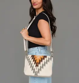Panache (Faire) White, Gray & Camel Western Crossbody