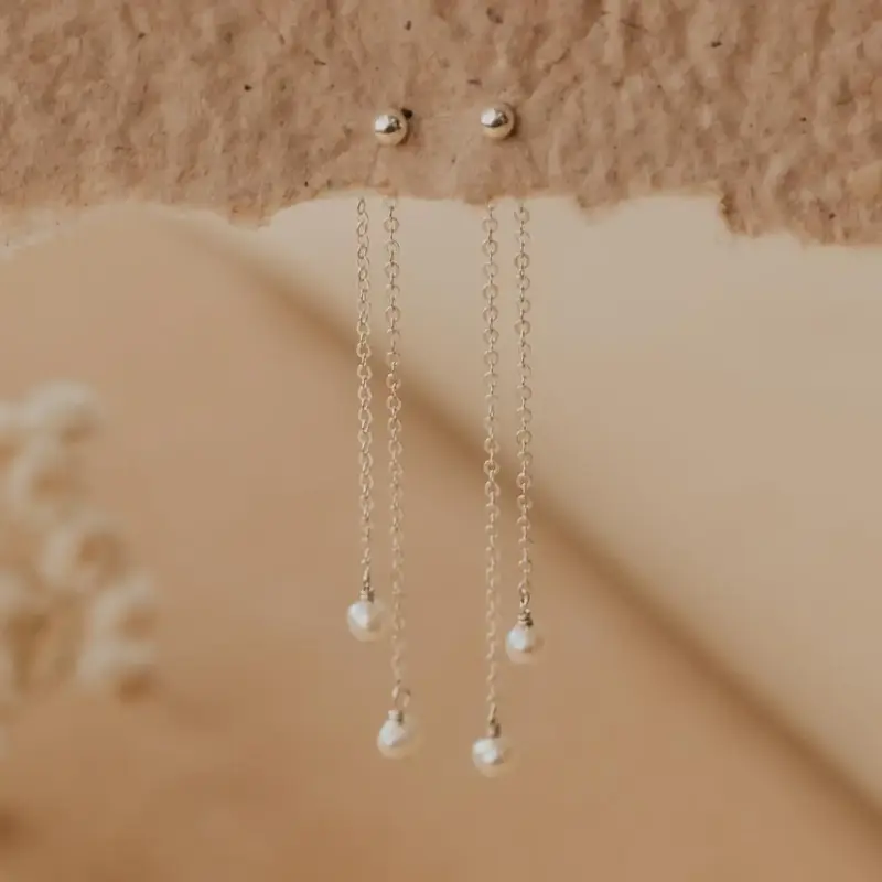 Hello Adorn Jewelry Hello Adorn - Pearl Fringe Backdrop Sterling Silver