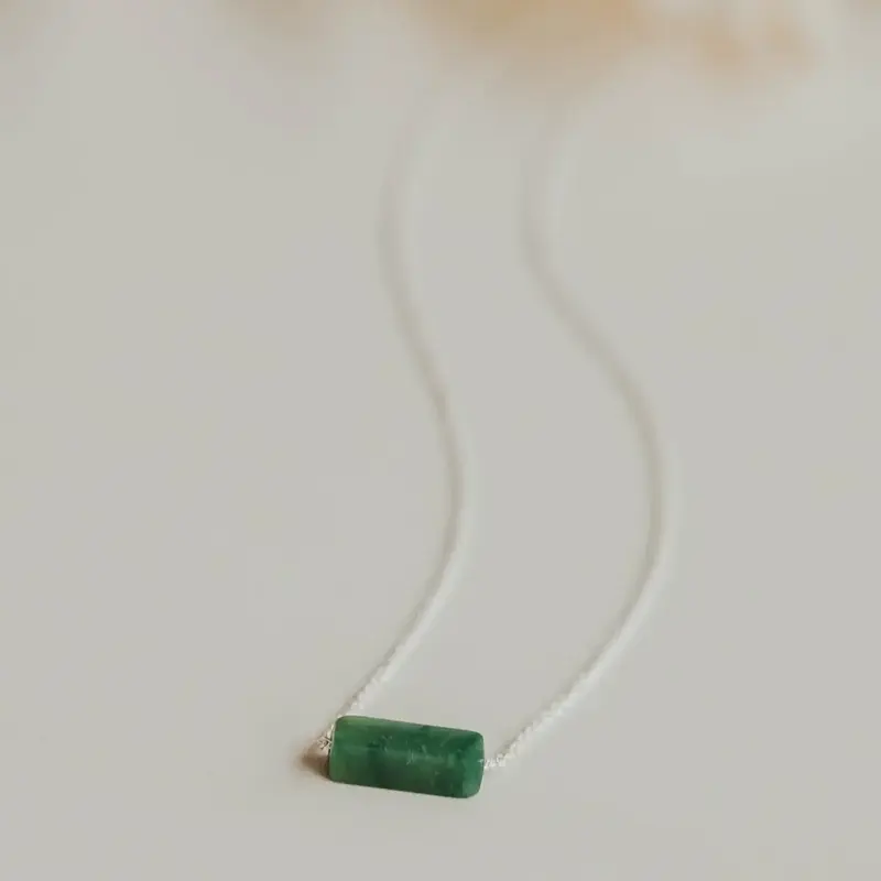 Hello Adorn Jewelry Hello Adorn - Moss Gemma Necklace - Sterling Silver