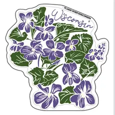 Flags Over Wisconsin Sticker - Wood Violet Vinyl Sticker