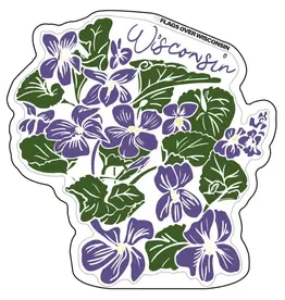 Flags Over Wisconsin Sticker - Wood Violet Vinyl Sticker