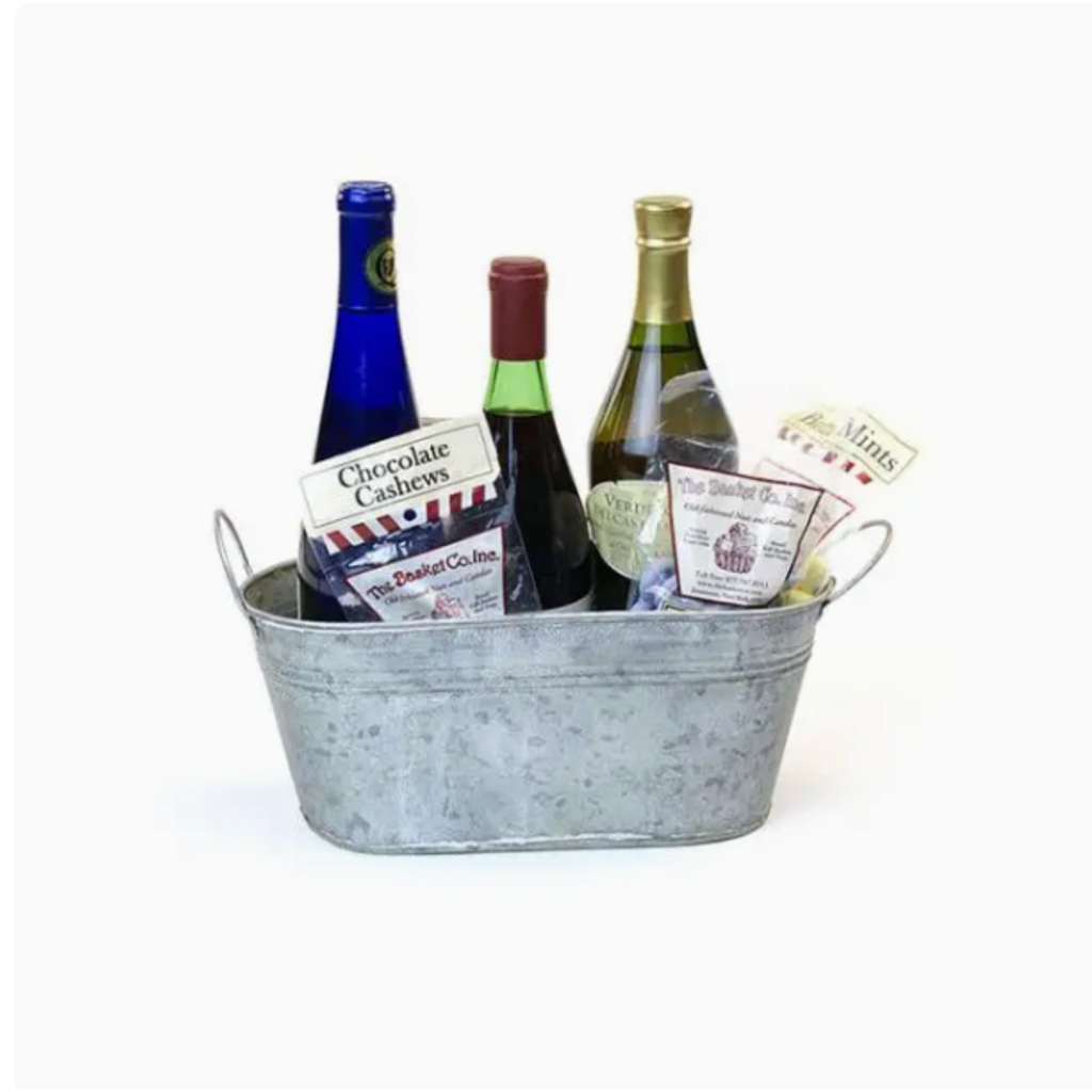 Buhi Imports 12 Inch Tin Oval Tub- Multiple Finishes