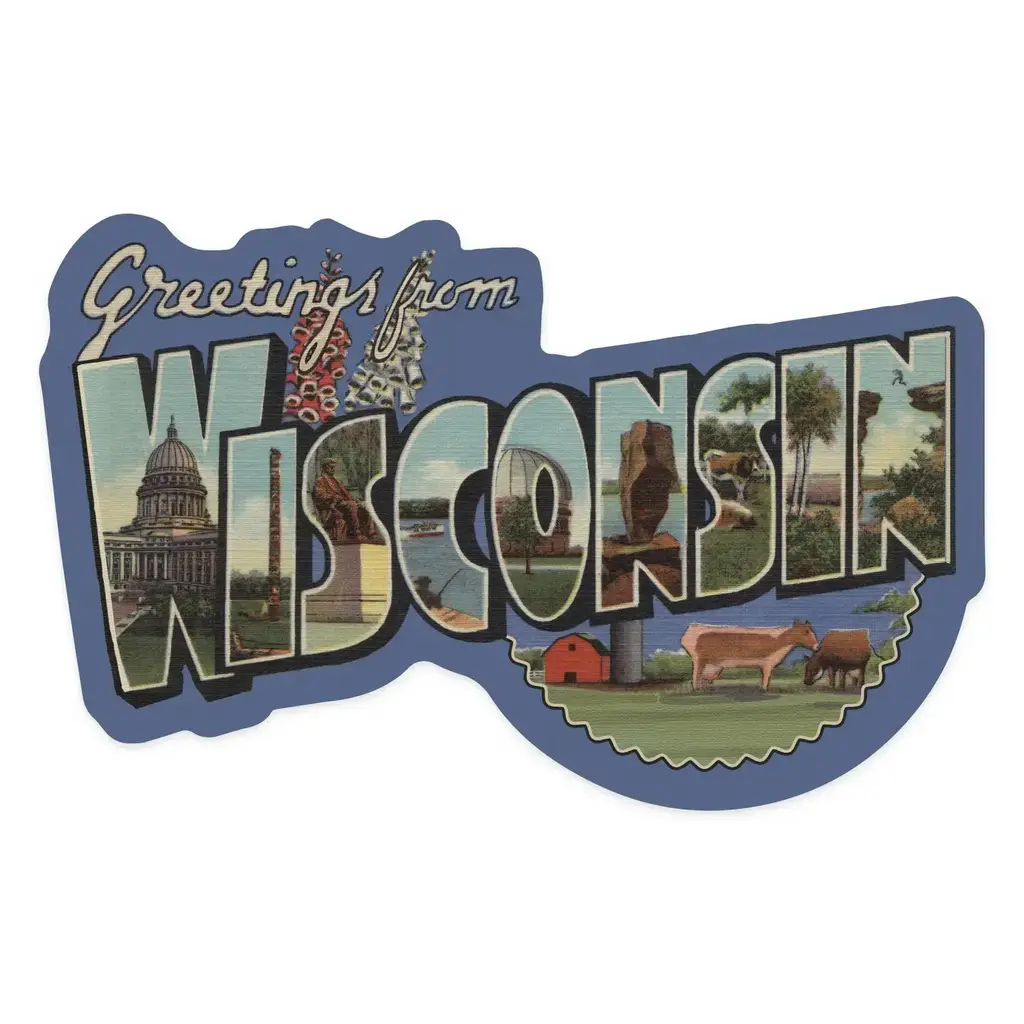Volume One Sticker Greetings from Wisconsin Halftone
