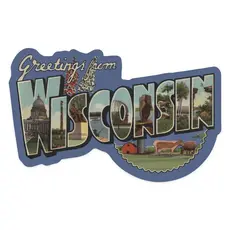 Volume One Sticker Greetings from Wisconsin Halftone