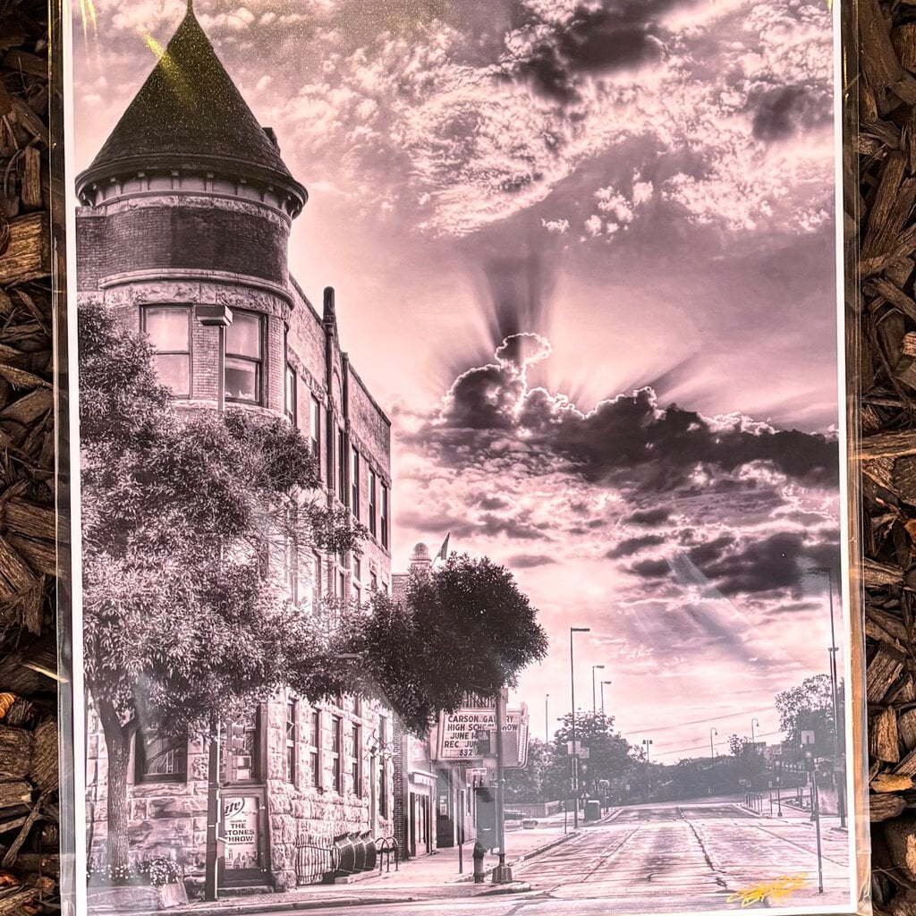 Lloyd Fleig 11x14 - Early Morning At The Corner of Barstow and Eau Claire St Black and White