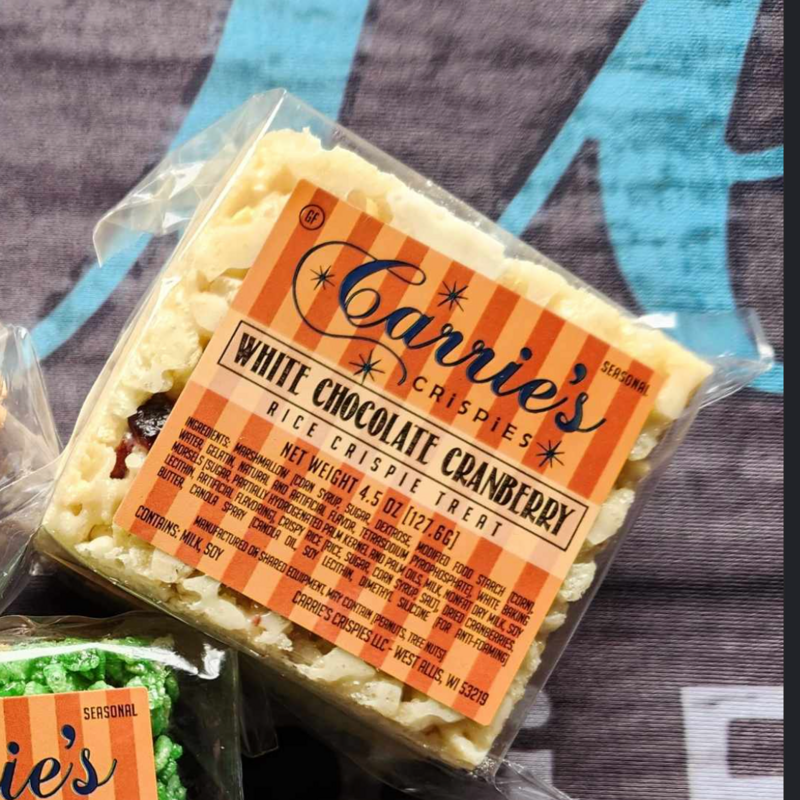 Carrie's Crispies Crispy Treat - White Chocolate Cranberry