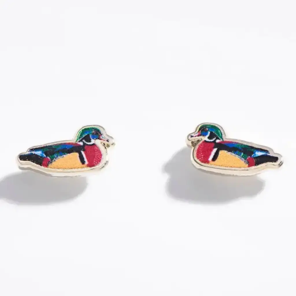 Larissa Loden Enamel Stud Earring - Wood Duck