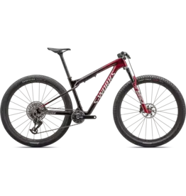 2023 S-Works Epic World Cup Gloss Red Tint / Flake Silver Granite / Metallic White Silver L