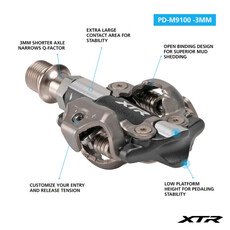 SHIMANO Shimano SPD-M9100 SPD Pedals XTR Race (3mm Shorter Axle)