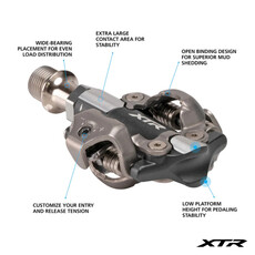 SHIMANO Shimano SPD-M9100 SPD Pedals XTR Race (3mm Shorter Axle)