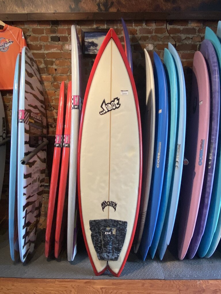 ...LOST SURFBOARDS USED 6'5 LOST SHARK RED RAILS DC