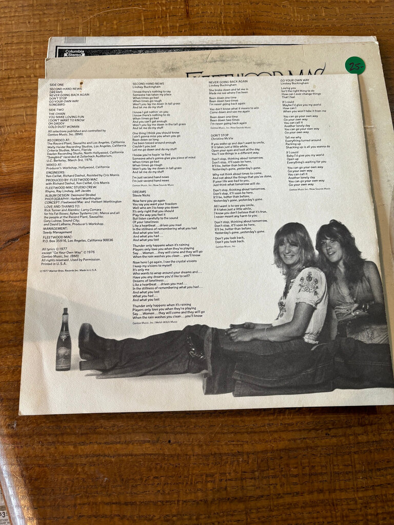 UNSOUND SURF FLEETWOOD MAC RUMORS VINYL RECORD 1977