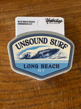UNSOUND SURF UNSOUND SURF BLUE RIDGE BADGE STICKER