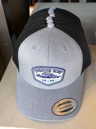 UNSOUND SURF BLUE RIDEG BADGE WAVE FLEXFIT RETRO HAT