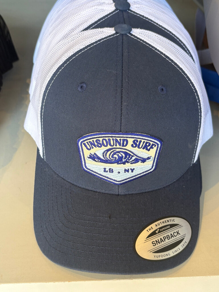UNSOUND SURF BLUE RIDEG BADGE WAVE FLEXFIT RETRO HAT