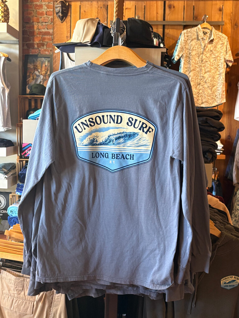 UNSOUND SURF BLUE RIDGE WAVE BADGE STURDY LS