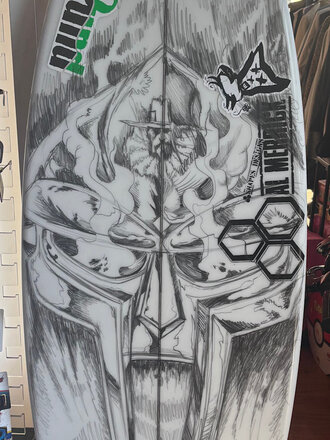 CHANNEL ISLANDS CHANNEL ISLANDS SURFBOARD 5'4 CUSTOM ARTWORK BY LAMOUR SUPREME