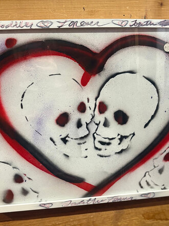 DKAT LOVE SKULLS FRAMED ART